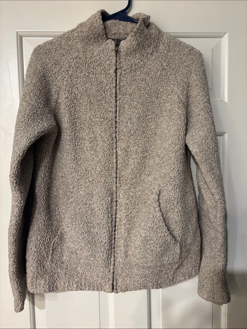 Natural Reflections Taupe Sherpa Zip-Up Jacket